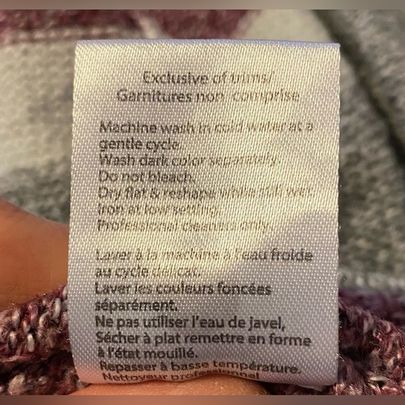 Silver Jeans Co Ladies Medium Grey & Purple Open Front Sweater Cardigan - Picture 6 of 8